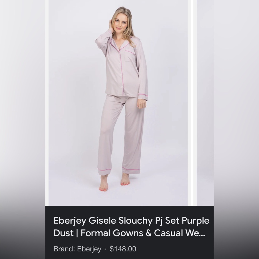 New Eberjey Gisele pijama set in purple